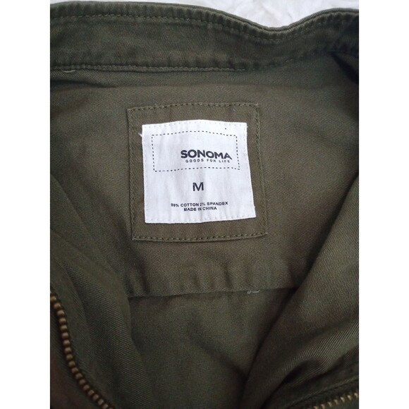 Sonoma Women’s Size Large Hunter Green Zip/ Button Down Jacket - Picture 6 of 8